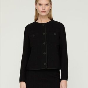 NWT Lafayette Wool Quilted Patch Pocket Jacket Sz S